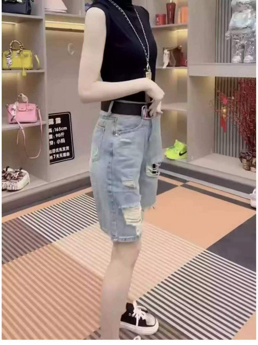 Summer New Arrival High-Waisted Stretchy Ripped Denim Shorts For Women – Premium 0 | RICALOUX
