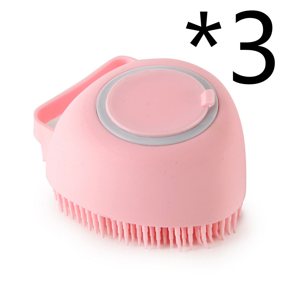 Silicone Dog Bath Massage Gloves Brush Pet Cat Bathroom Cleaning Tool Comb Brush For Dog Can Pour Shampoo Dog Grooming Supplies by Ricaloux