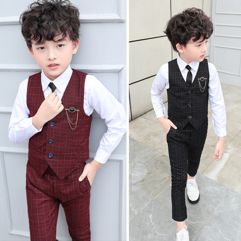 Boys Autumn Clothing Two-piece Vest Set by Ricaloux