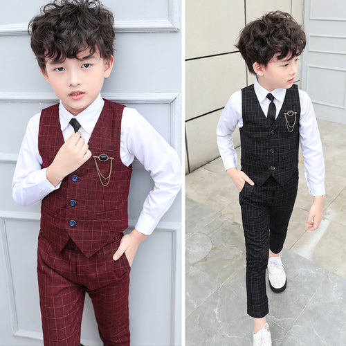 Boys Autumn Clothing Two-piece Vest Set by Ricaloux