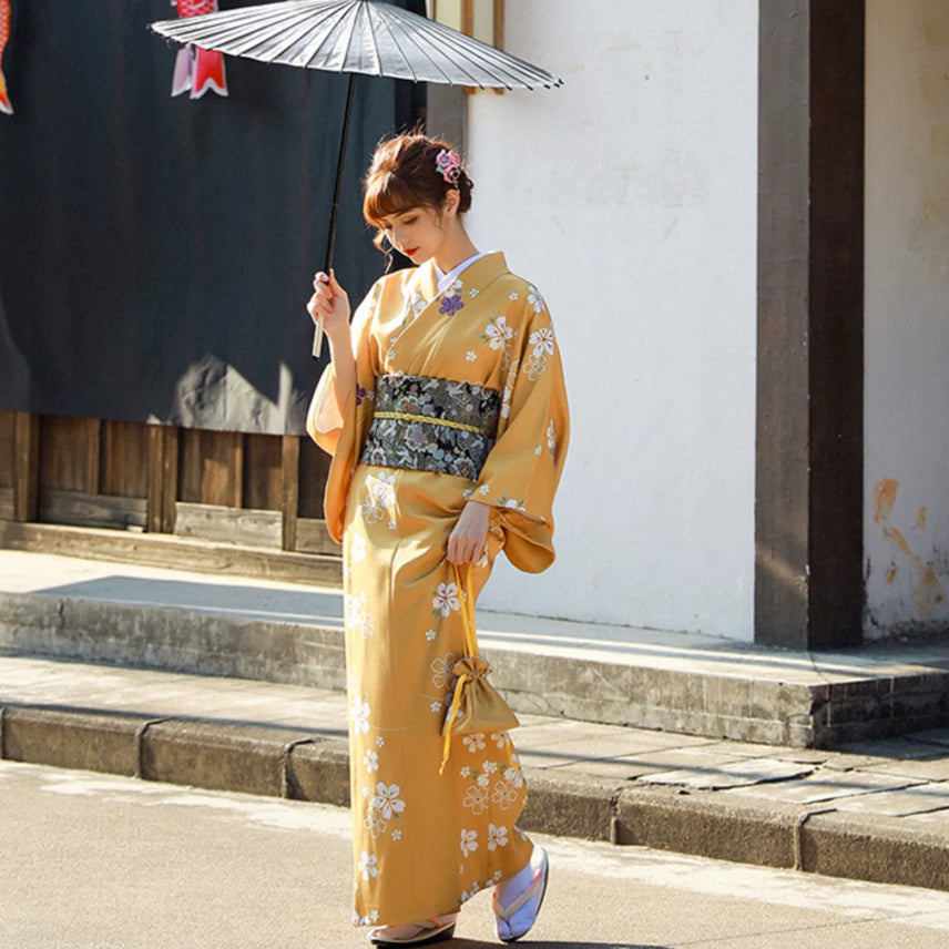 Elegant Young Ladys Japanese-style Kimono Formal Wear Womens Modernized Kimono And Yukata by Ricaloux