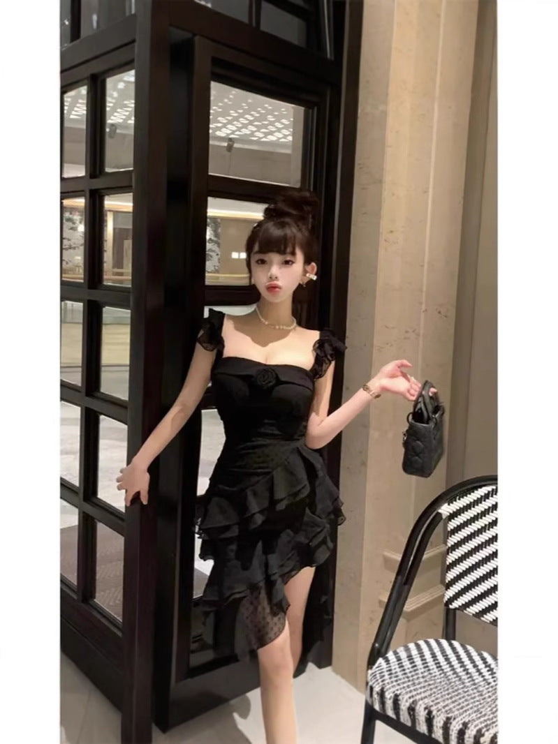 First Love Irregular Ruffled Slim-Fit Dress – Premium 0 | RICALOUX
