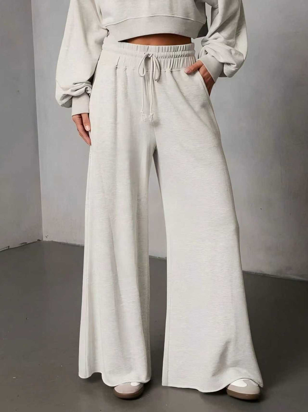 2026 New Summer Women's Solid Color Tie Loose Wide Leg Draped Pants by Ricaloux