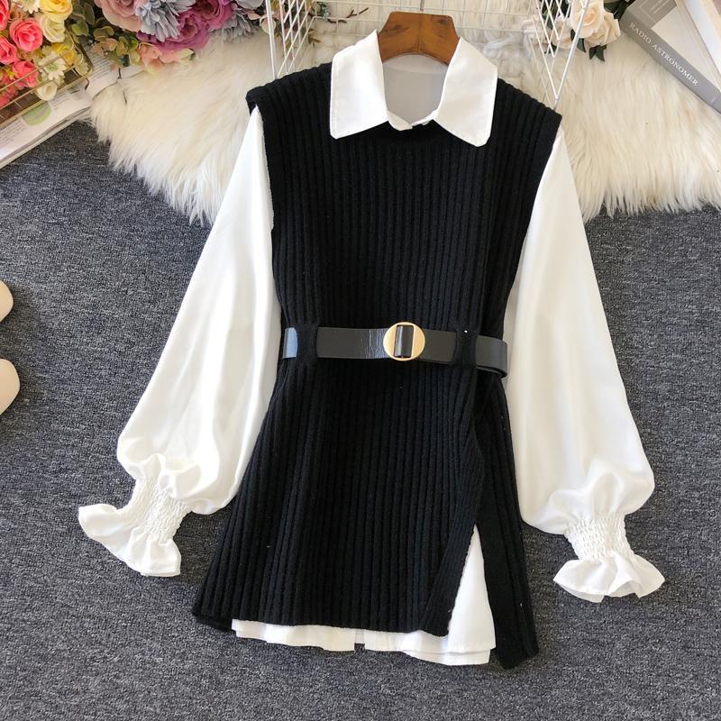 Shirt Knitted Two-piece Vest Set Fan High Quality Casual Fashion - RICALOUX