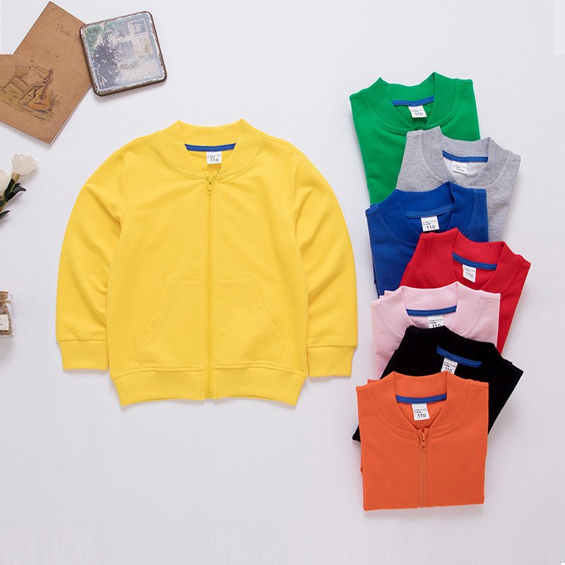 Children's Autumn Clothing Boys And Girls Zipper Sweater Coat Casual Sports Top - RICALOUX