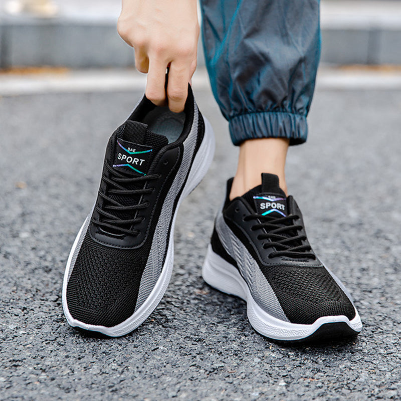Color-blocked Mesh Sneakers Men Breathable Comfortable Casual Fashion Lace Up Wear-resistant Walking Running Sports Shoes by Ricaloux