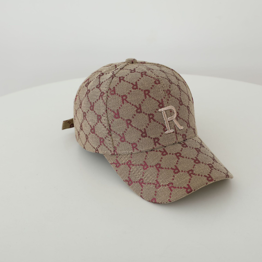Single-color R Letter Fully Printed Embroidered Adjustable Fashionable Casual Bowler Baseball Cap Suitable For Going Out For Outings, Shopping by Ricaloux