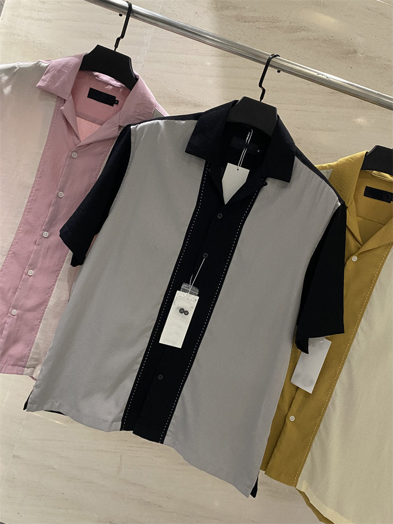Loose Men's Lapel Shirt Short Sleeve by Ricaloux