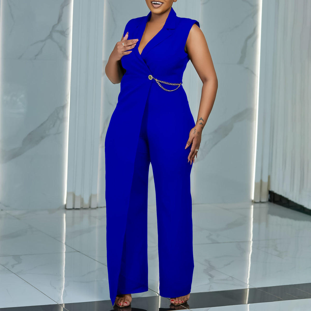Sleeveless Blazer-collar Jumpsuit Chic And Stylish – Premium 0 | RICALOUX