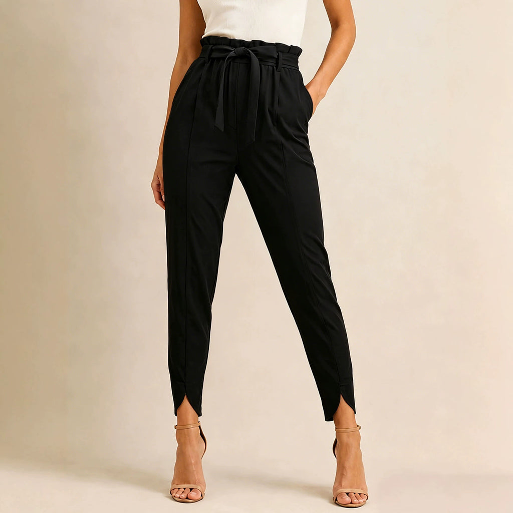 Stylish High-waisted Solid-color Versatile Chic Casual Womens Pants – Premium 0 | RICALOUX