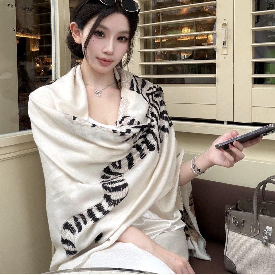 AutumnWinter Cotton-Linen Warm-Keeping Printed Large Shawl – Premium 0 | RICALOUX