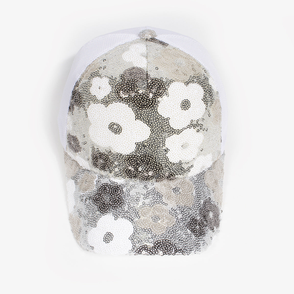 Women's Retro Floral Sequin Patchwork Breathable Mesh Baseball Cap, Trendy And Fashionable, Suitable For Summer Outings And Vacation Wear. by Ricaloux