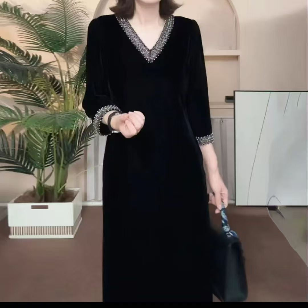 Womens Fashion Casual Dress With Three-Quarter Sleeves – Premium 0 | RICALOUX