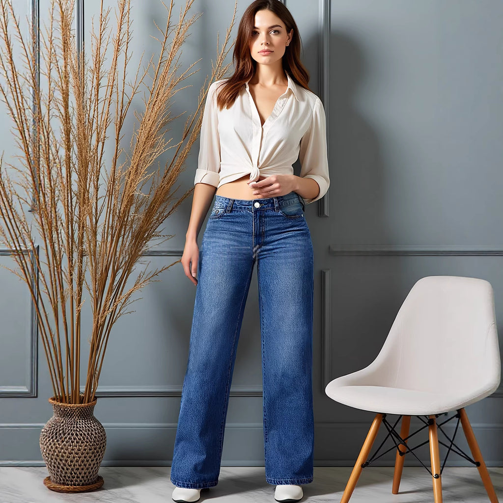 Spring And Autumn Casual Versatile Jeans by Ricaloux