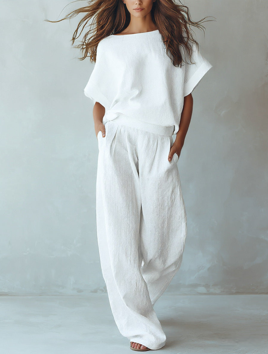 Loose-fit Figure-flattering Linen Two-piece Set by Ricaloux