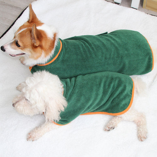 Absorbent Pet Bathrobe With Waist-wrapped Microfiber by Ricaloux