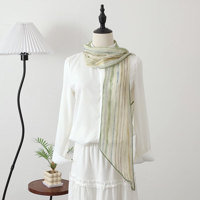 Vintage High-end Long Ribbon Silk Scarf Waist Accessory Fashionable Stripes – Premium 0 | RICALOUX