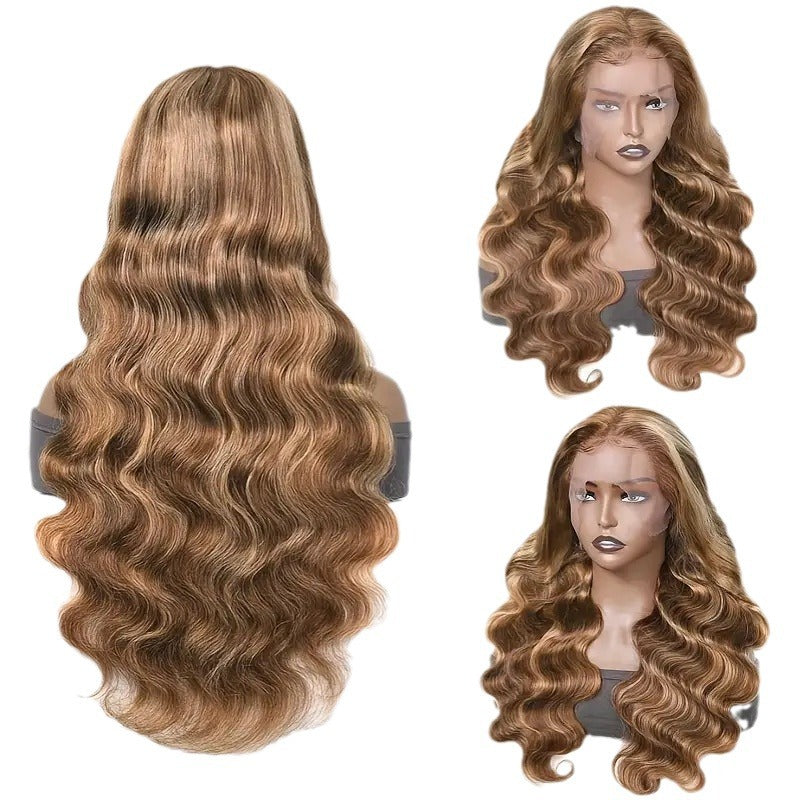 Front Lace Wig Medium Large Wave Long Curly Hair Full-head Wig Style by Ricaloux