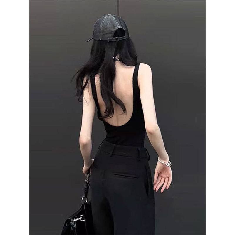 Womens Americanstyle Designer Halterneck Camisole With A Backless Design by Ricaloux