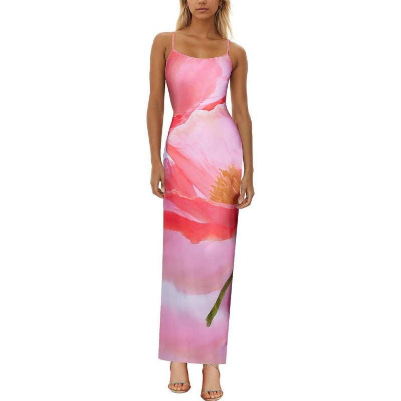 Bodycon Printed Strap Dress European And American Style by Ricaloux