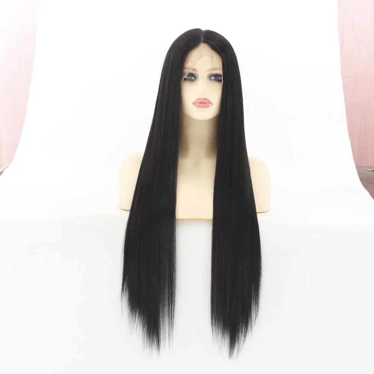 Front Lace Mid-length Straight Hair Women's High Temperature Synthetic Fiber Wigs by Ricaloux