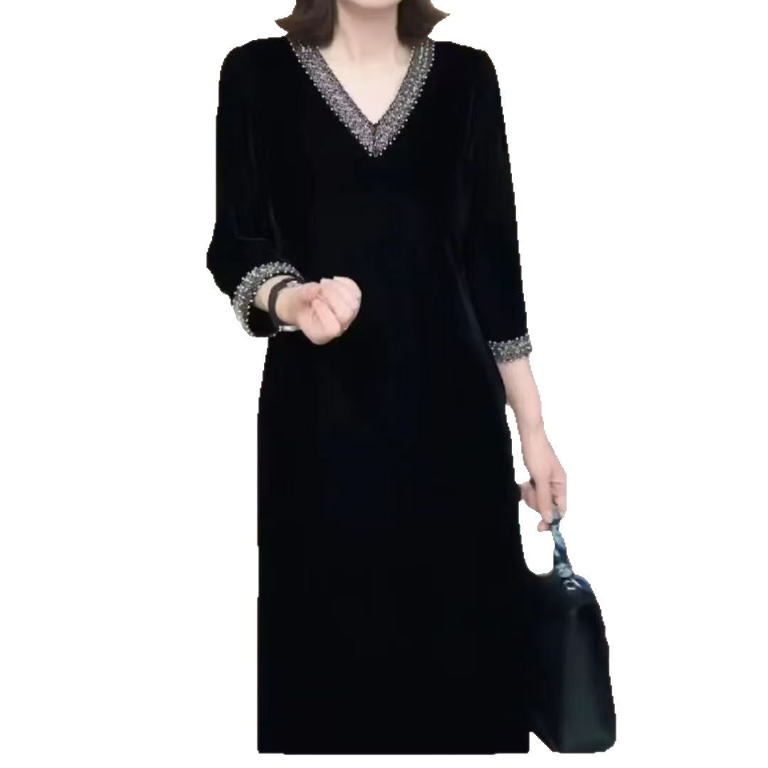 Womens Fashion Casual Dress With Three-Quarter Sleeves – Premium 0 | RICALOUX