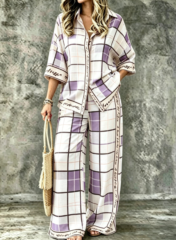 SpringSummer Digital-Print Shirt And Pants Set – Premium 0 | RICALOUX