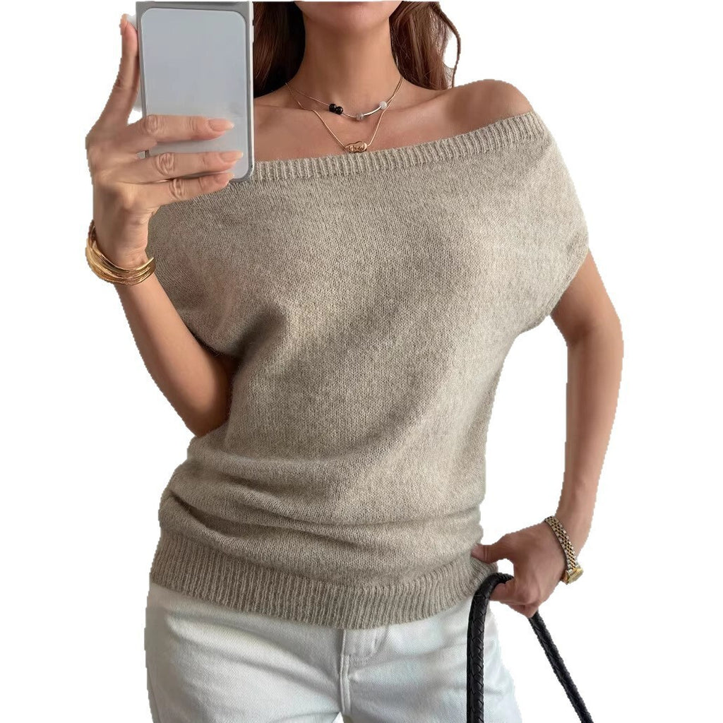 Womens Off-shoulder Short-sleeve Knit Top – Premium 0 | RICALOUX
