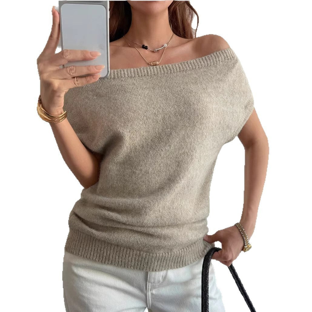 Womens Off-shoulder Short-sleeve Knit Top – Premium 0 | RICALOUX