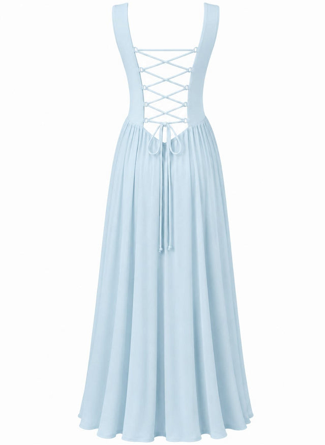 Sleeveless Solid-color Collar Dress by Ricaloux