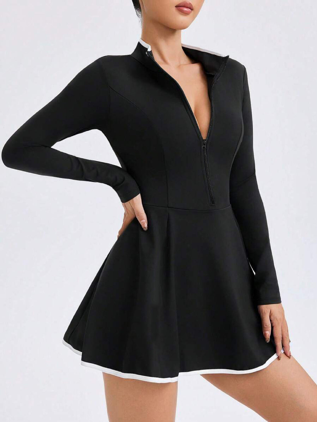 Womens Tennis Sport Zipper Dress by Ricaloux