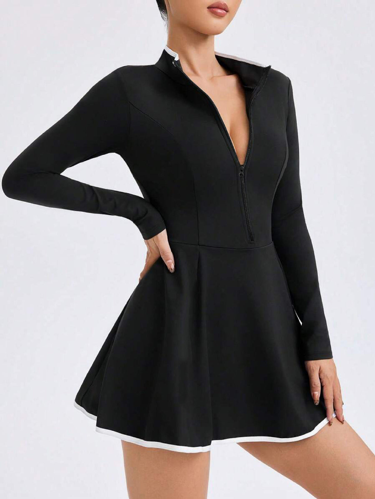 Womens Tennis Sport Zipper Dress by Ricaloux