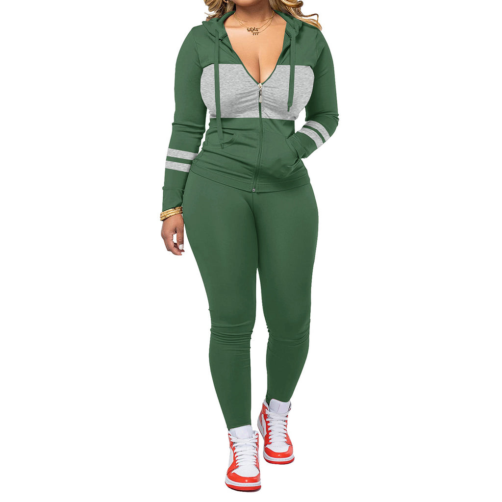 Round-neck Zip-up Long-sleeve Top Paired With Long Pants In A Set – Premium 0 | RICALOUX
