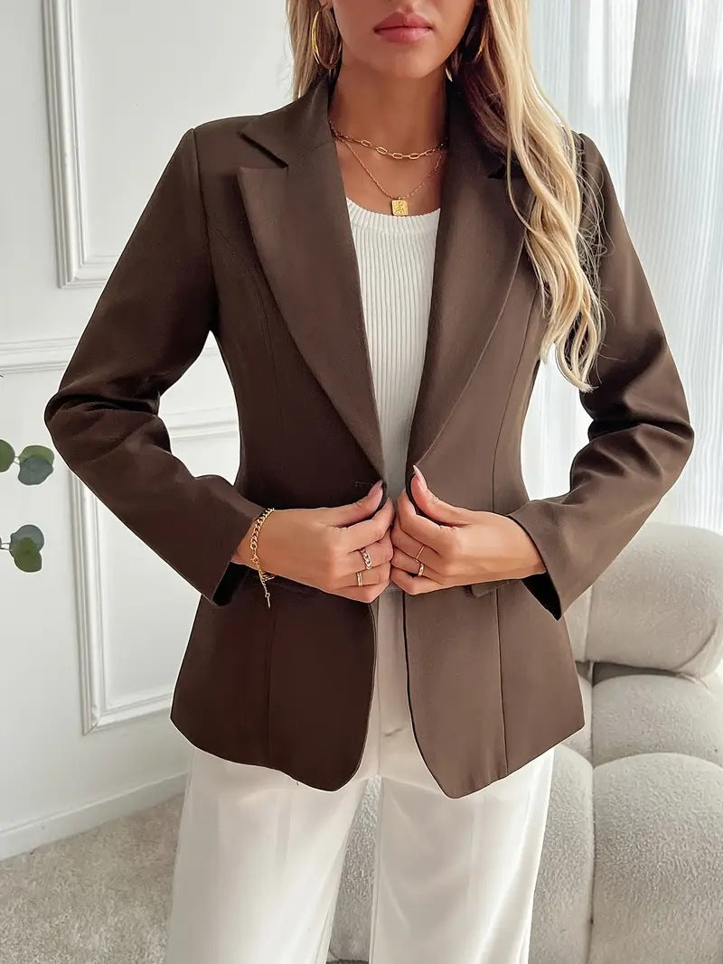 New Arrival High-end Elegant Solid-color Coat For Plus-size Women by Ricaloux