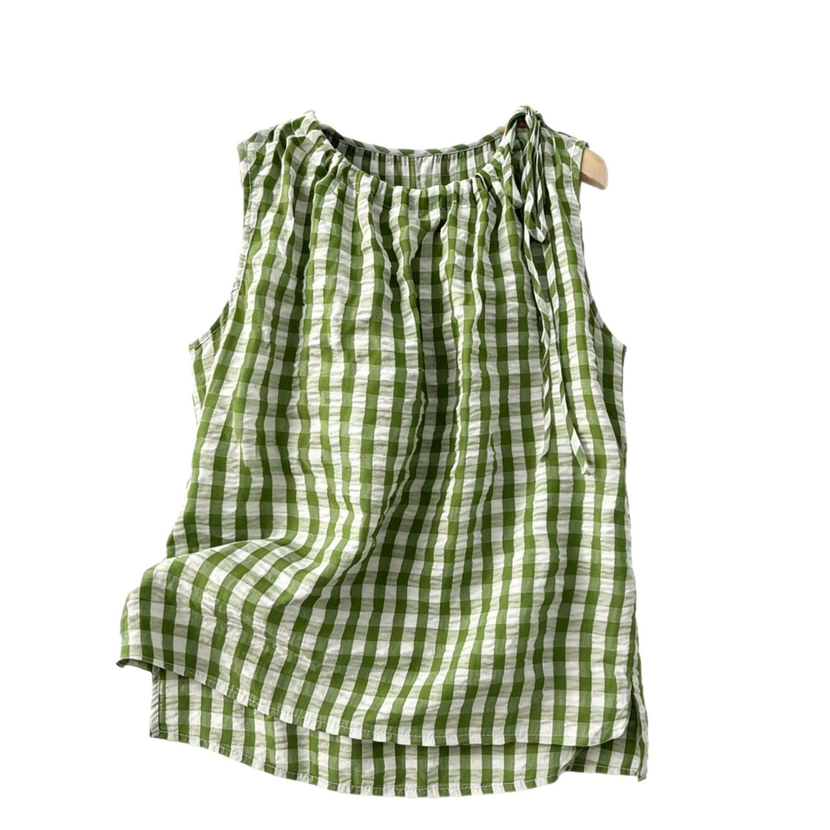 Womens Fashion Casual Sleeveless Plaid Top by Ricaloux