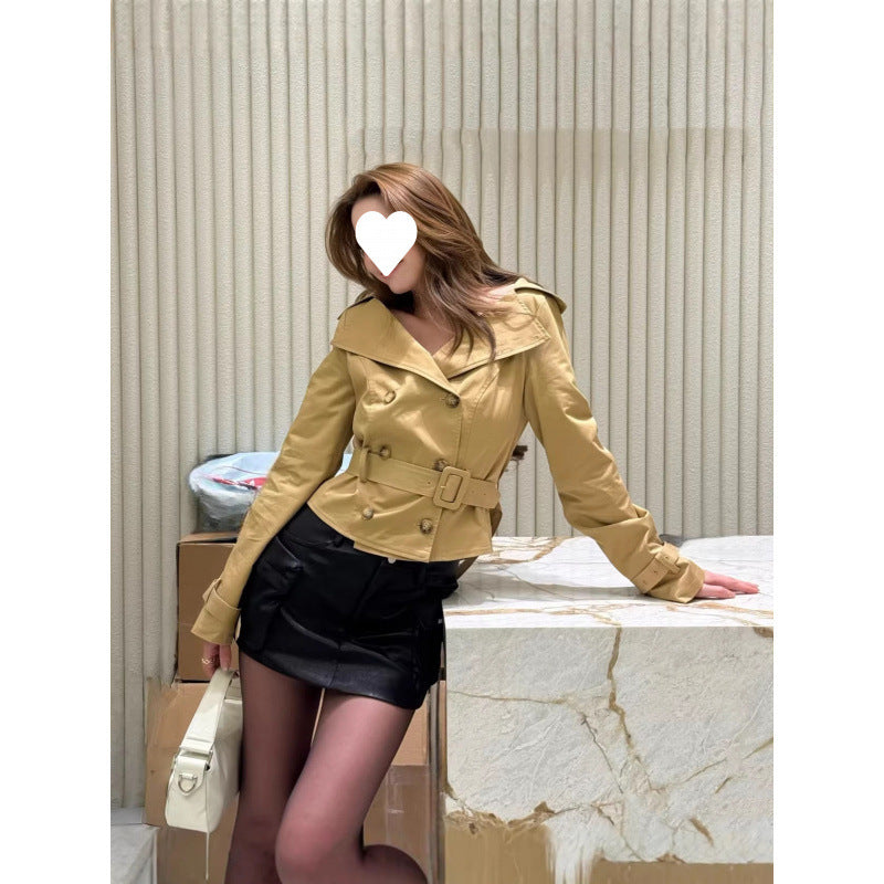 Womens Lapel Double-breasted Trench Coat – Premium 0 | RICALOUX