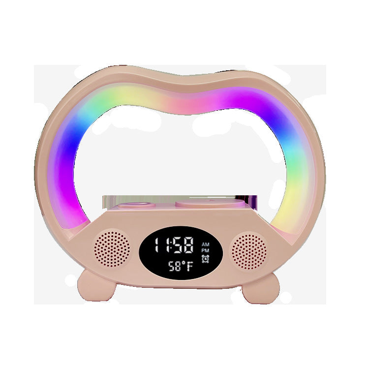 New 6 In 1 Smart Remote Control Bluetooth-compatible Ambience Intelligent LED Table Lamp Multi-function Wireless Charger Night Light Bluetooth-compatible Speaker by Ricaloux