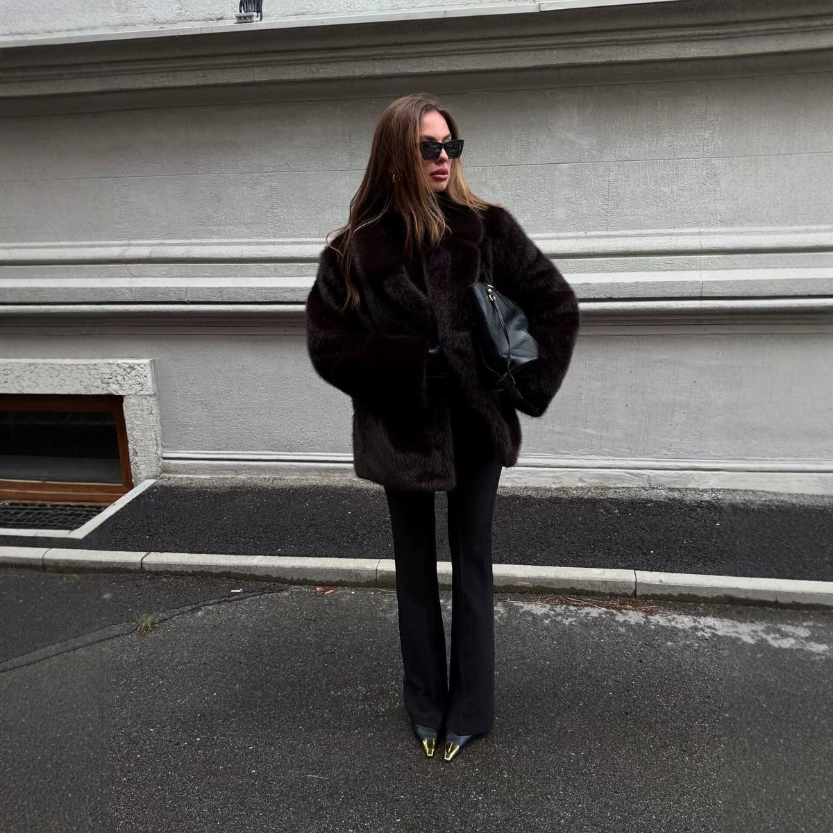 Mid-length Faux Fur Coat by Ricaloux
