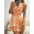 Hollow Strap Short Dress by Ricaloux