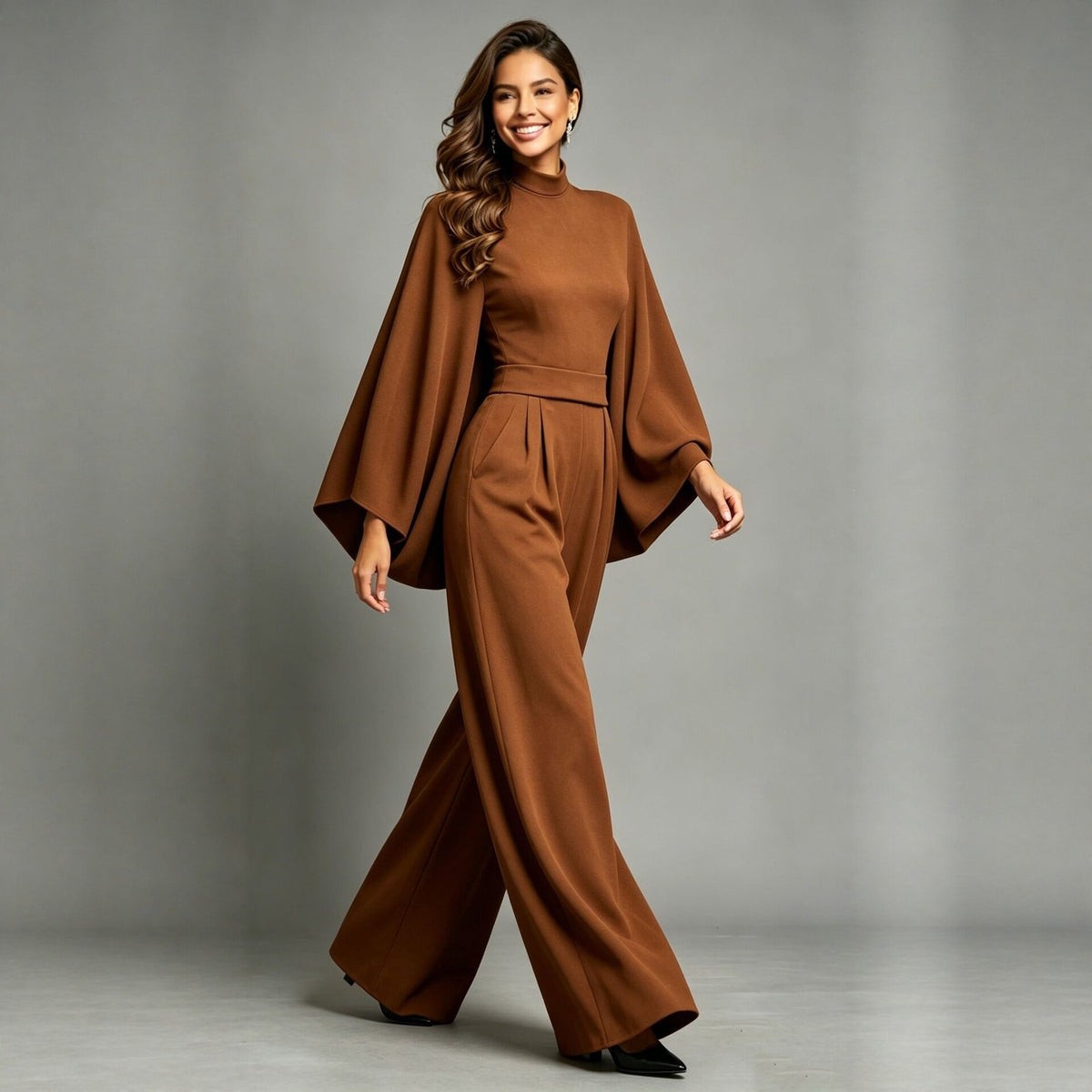 Womens Relaxed-fit Fashionable Long-sleeve Jumpsuit – Premium 0 | RICALOUX