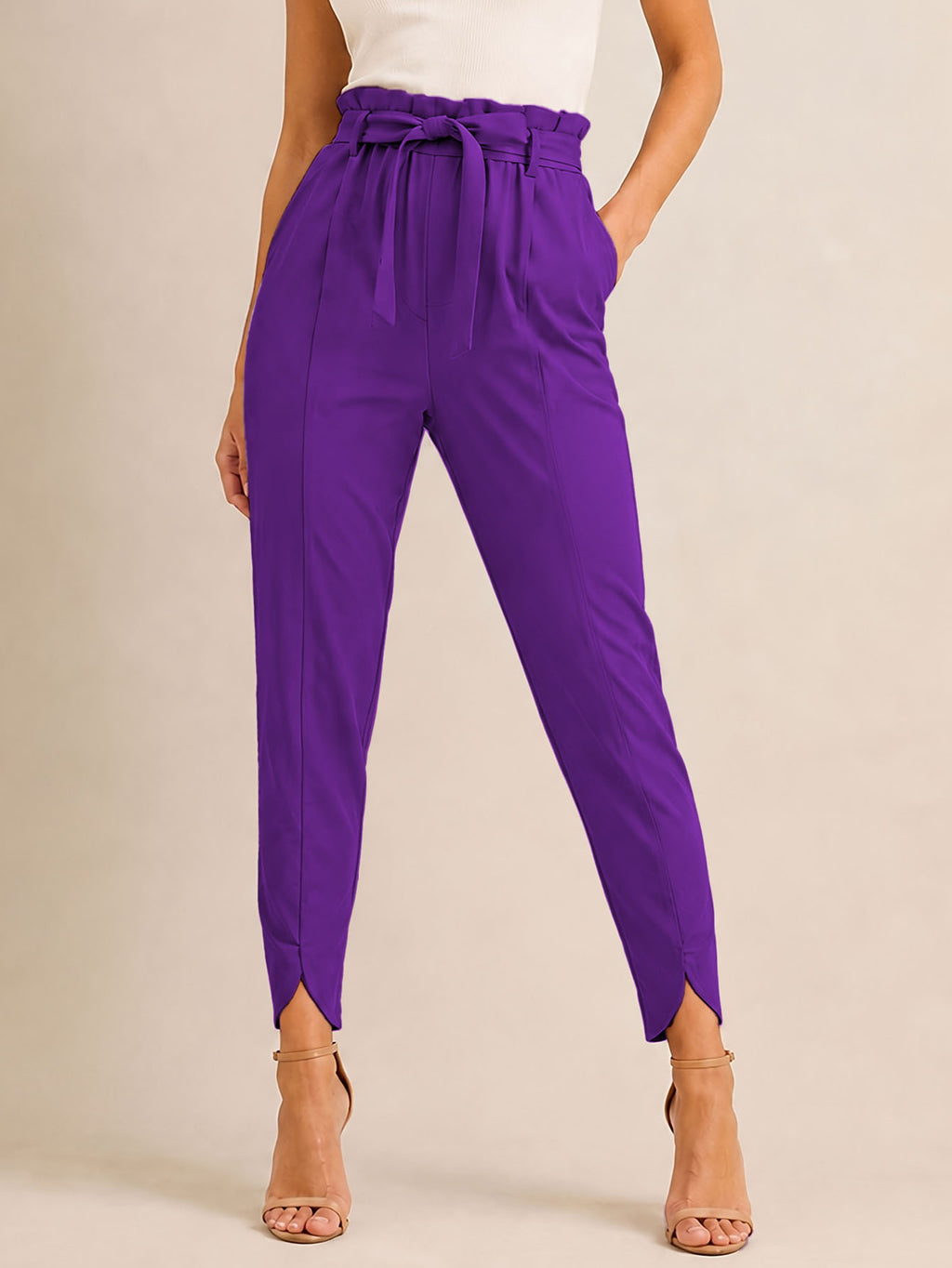 Stylish High-waisted Solid-color Versatile Chic Casual Womens Pants – Premium 0 | RICALOUX