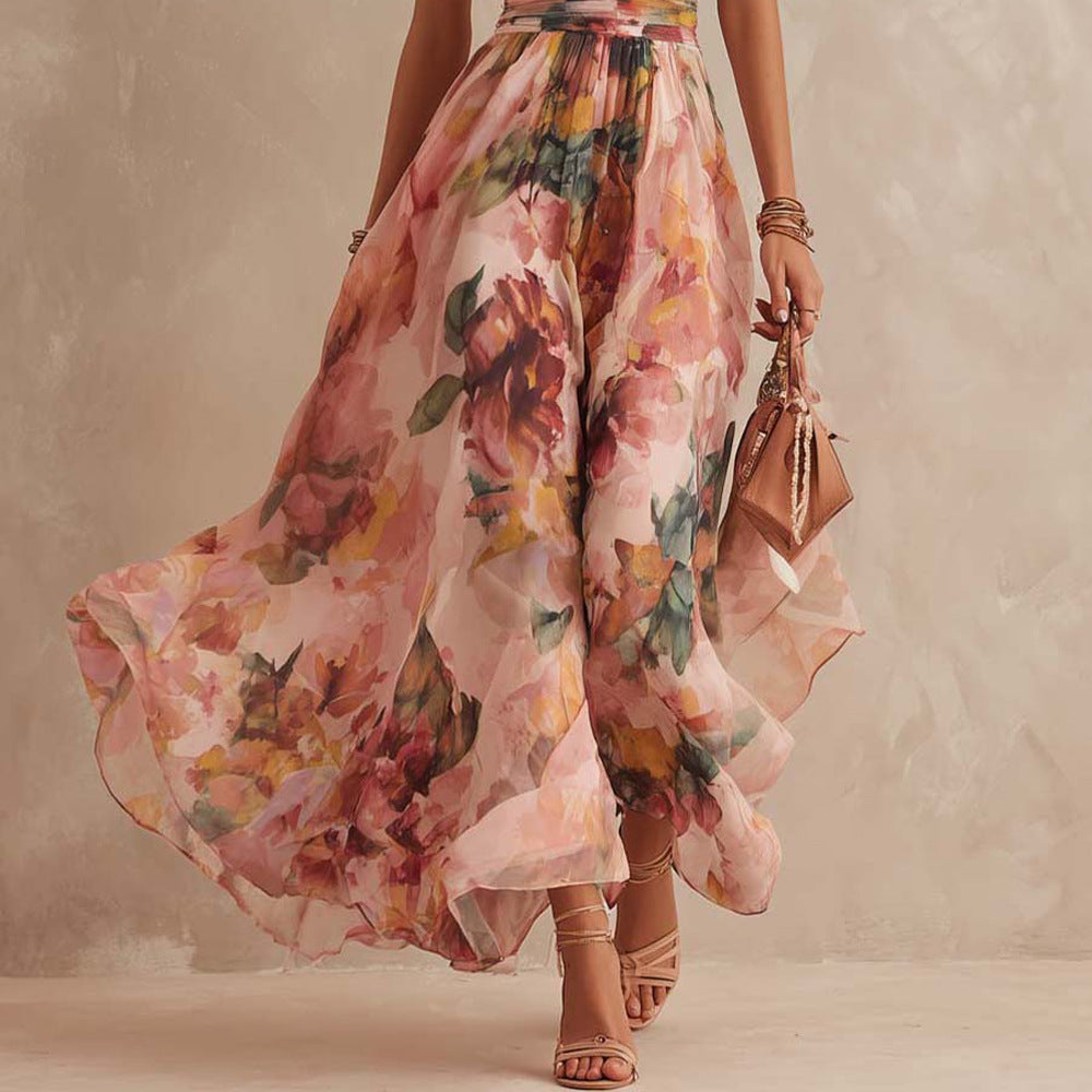 Elegant Printed Off-shoulder Sleeveless Dress – Premium 0 | RICALOUX