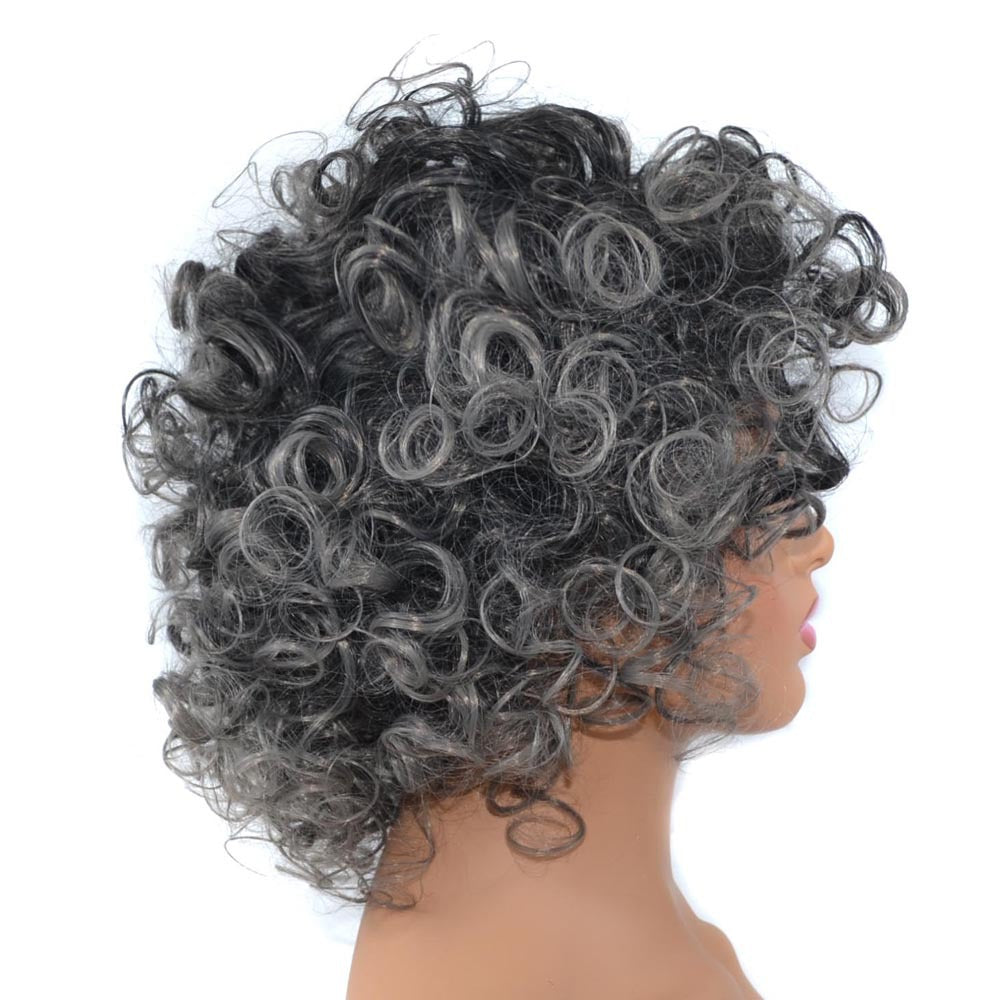 Black Granny Grey Hair Wig – Premium 0 | RICALOUX