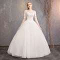 Slim Mid-sleeve Plus Size Photo Studio Wedding Dress - RICALOUX