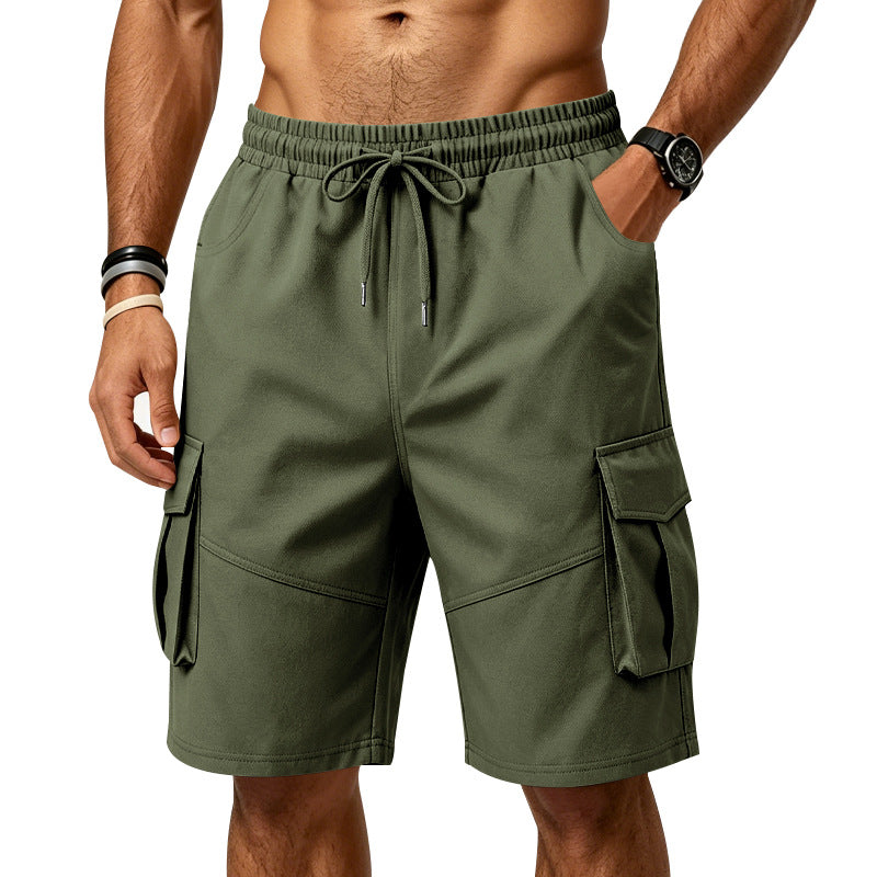 Mens Loose-Fit Sports-Style Casual Plus-Size Shorts by Ricaloux