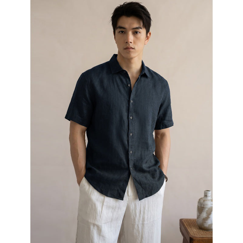 Mens Breathable Cool-feel Relaxed-fit Short-sleeve Shirt by Ricaloux