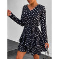 Womens Stylish Figure-hugging Long-sleeve Layered Dress – Premium 0 | RICALOUX