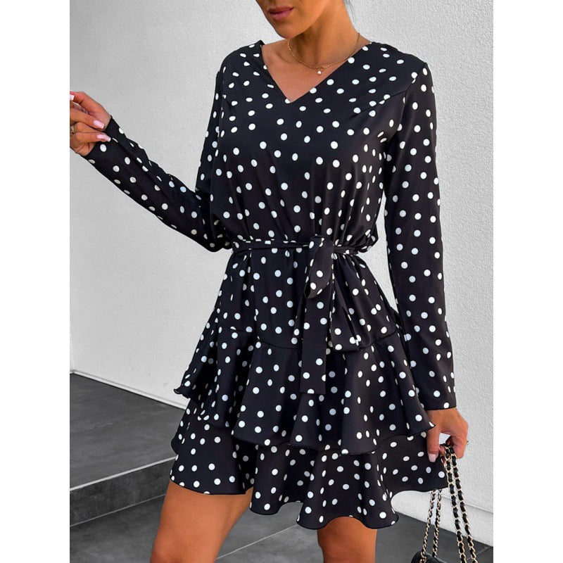 Womens Stylish Figure-hugging Long-sleeve Layered Dress – Premium 0 | RICALOUX