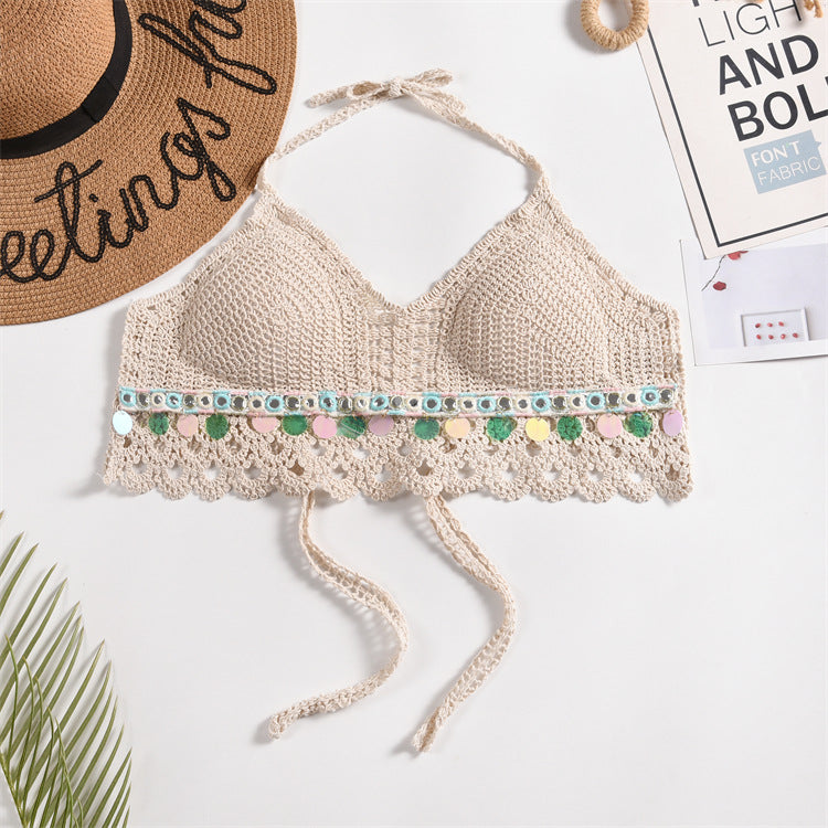 Womens Embroidered Hollow-Out Casual Swimsuit by Ricaloux