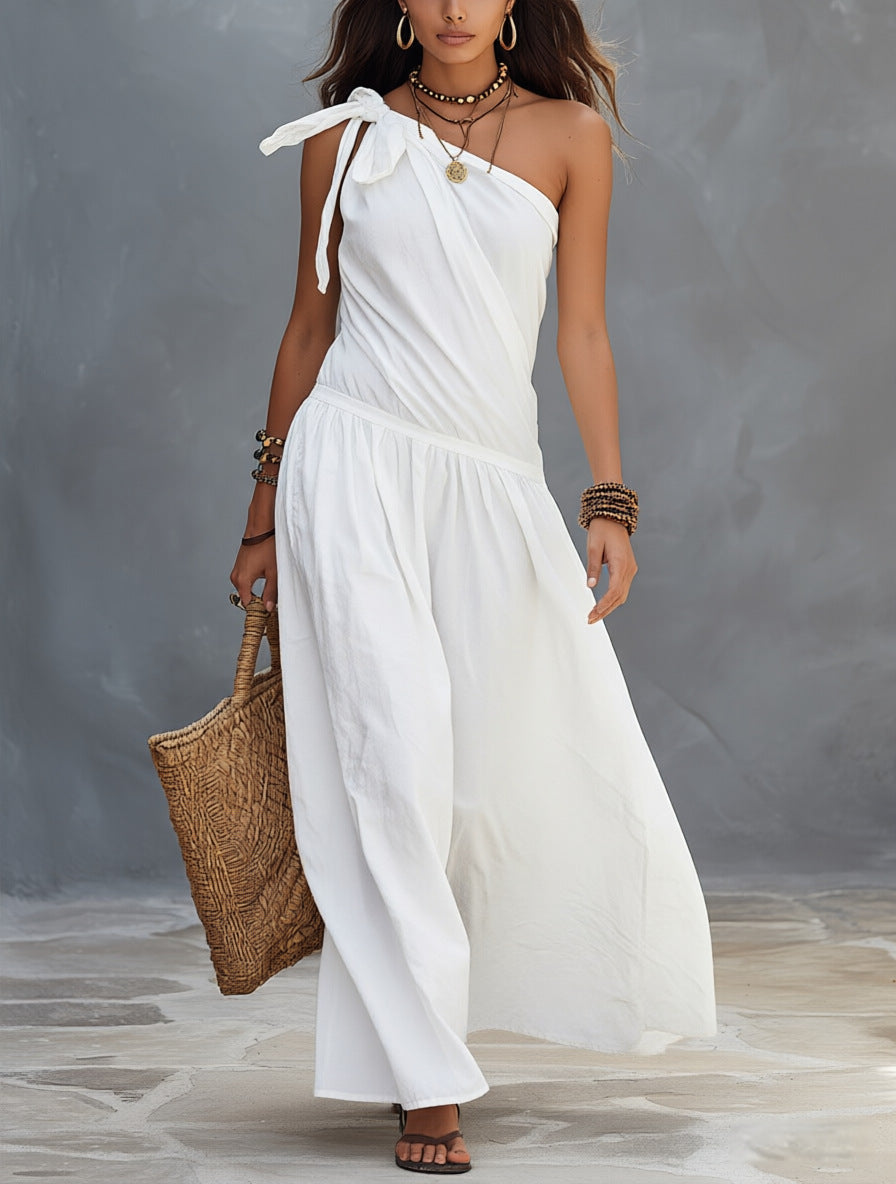 Womens Off-shoulder Asymmetrical Dress by Ricaloux